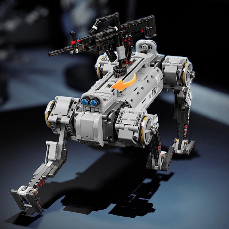 12GO96009 Modern military weapon unmanned mechanical dog difficult puzzle assembly building block boys toy