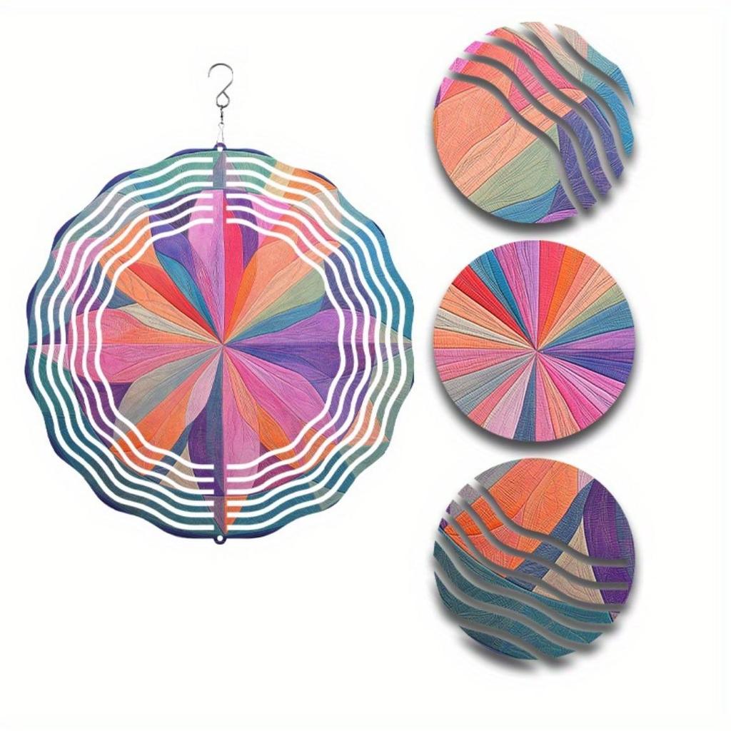 10 Inch Colorful Metal Wind Spinner for Garden Outdoor Decor Rotating Wind Chime with 360 Hook Perfect Gift for Friends and Family All Seasons