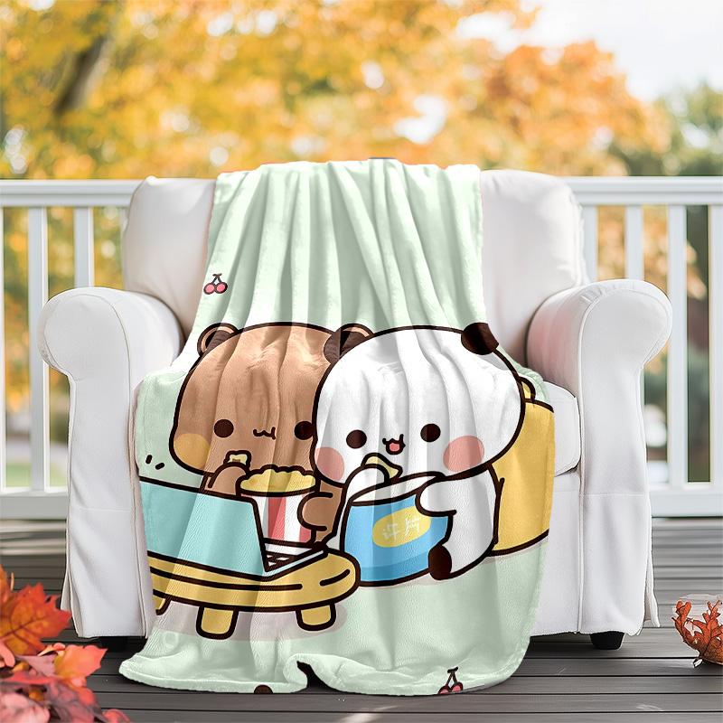 1pc Yier BuBu Bear3 Theme Blanket - Digital Print, Polyester, Cozy for All Seasons, Perfect for Outdoor, Camping, and Travel