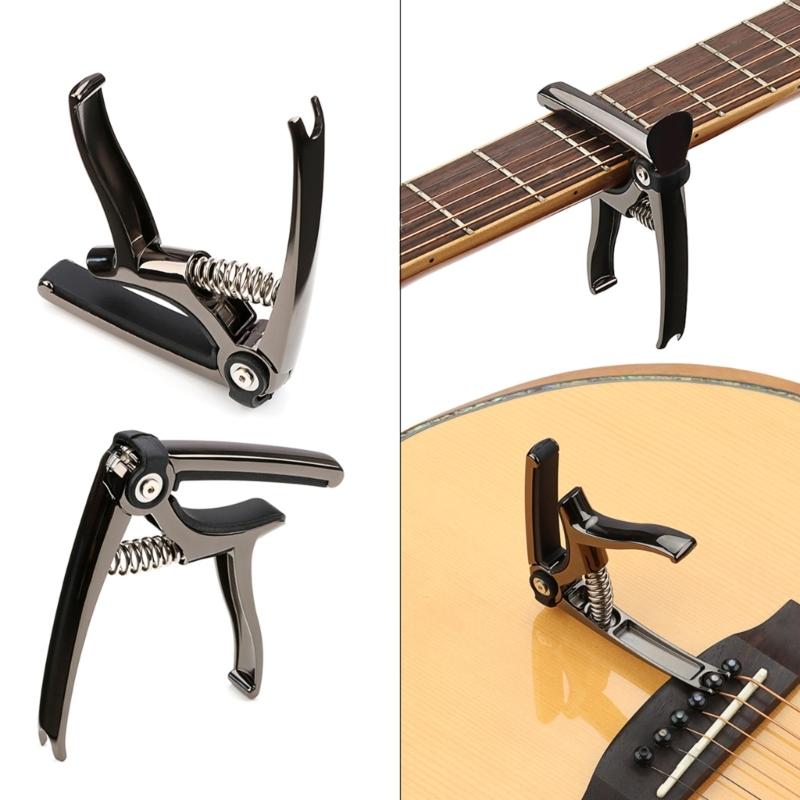 Guitar Capo, 4 In 1 Zinc Alloy Capo for Acoustic Electric Guitar Ukulele with Picks Holder, String Cutter and Pin Puller