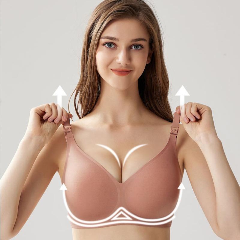 Antibacterial Seamless Maternity Nursing Bra Plus Size Postpartum Breastfeeding Bra Front Opening Wire-free Maternity Bra