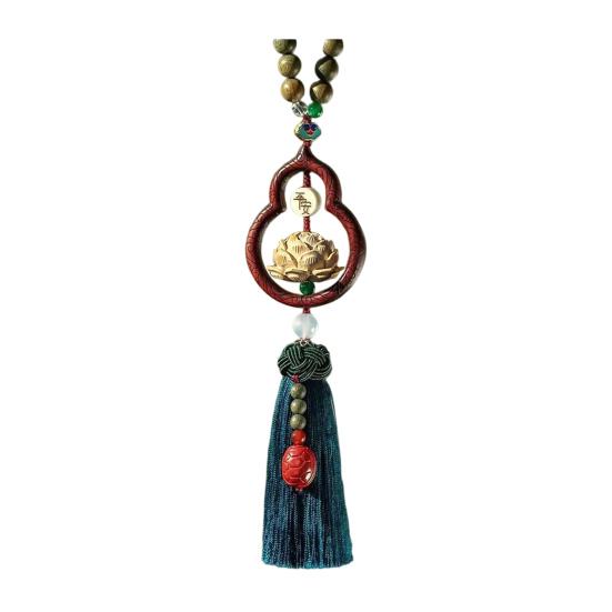 Chinese Lucky Car Interior Hanging Ornament Wooden Calabash Pendant B