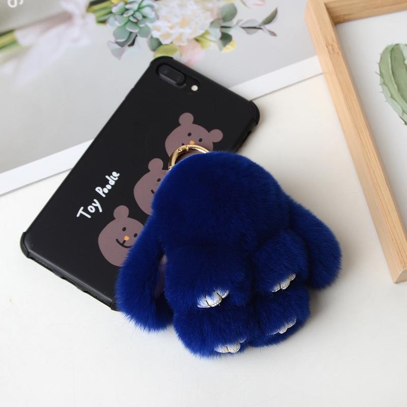 10CM Mini Fluffy Real Fur Pompon Bunny Women Girls Cute Plush Rabbit On Bag Jewelry Wedding Party Toy Kid Gift Bag Charm