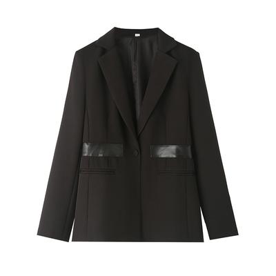 Blazer elegante vintage para escritório, feminino, gola virada para baixo, botões, manga comprida, casacos, moda outono inverno, terno versátil