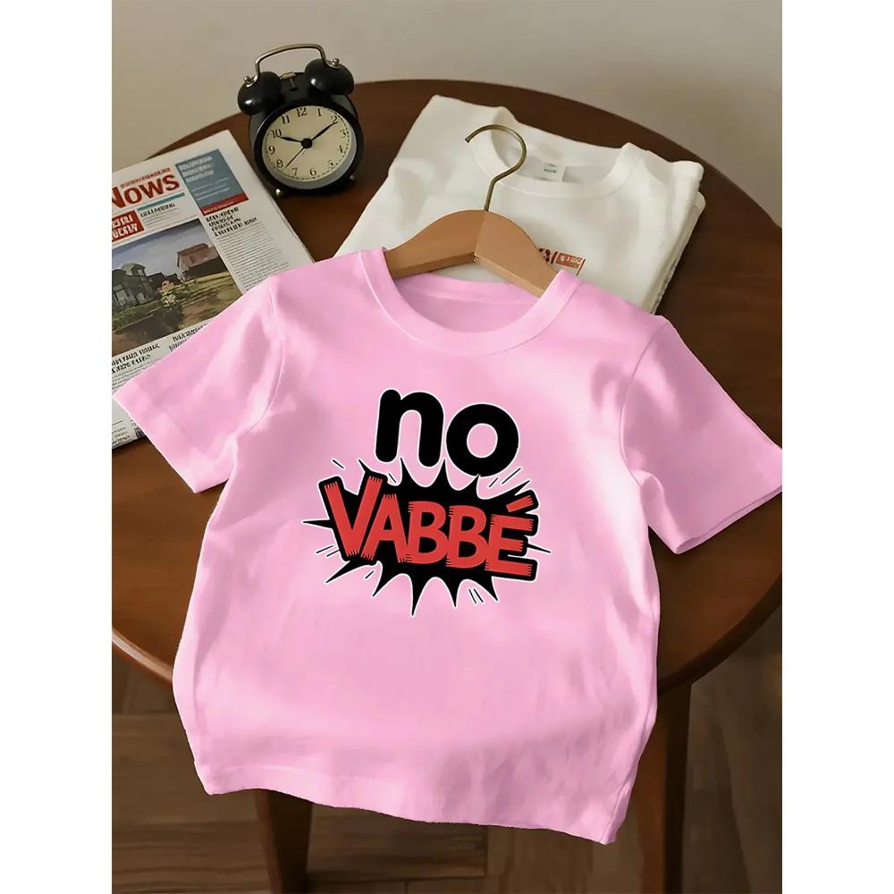 NO VABBE Kids' T-shirt Fun Cat Print Casual Sitting Short Sleeve Parent-Child Matching Clothes for Children