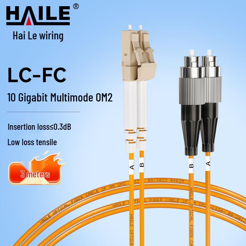 HAILE Gigabit OM2 Dual-Core Multimode Fiber Optic Patch Cable