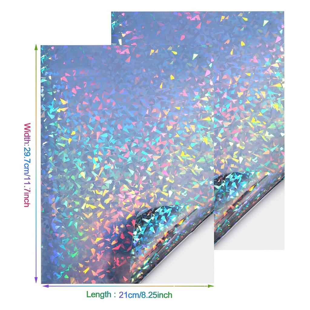 20 Sheets/Set Self-Adhesive Paper Holographic Stickers Paper A 4 Size Waterproof Film Printable Vinyls Sticker Paper