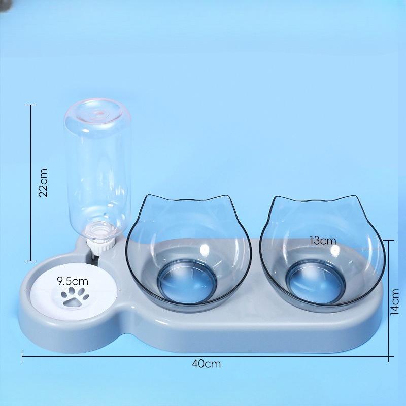 Cat Bowl, Pet Automatic Water Dispenser, Feeder, Double Bowl Integrated Moisture-proof Mouth, Cat and Dog Bowl, Pet Food Utensils