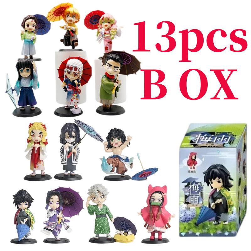 2026 Anime Demon Slayer Spring Plum Rain Series Figure Blind Box Tanjiro Kamado Nezuko Action Model Set Toys Ornament Surprise