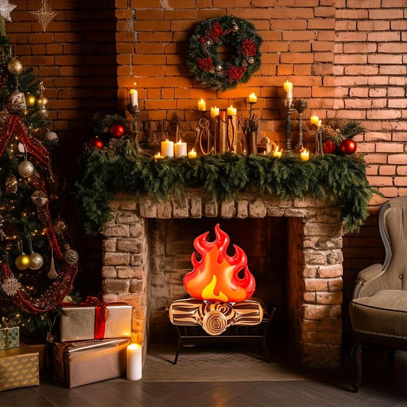 1pcs PVC Inflatable Artificial Campfire Frameless Plastic Camping Party Decoration Indoor Outdoor Scene Props Thanksgiving
