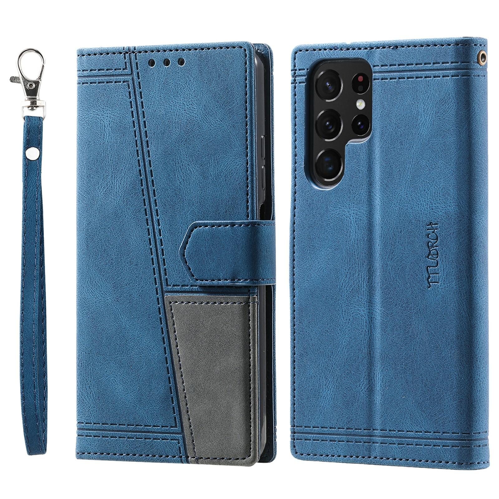

TTUDRCH Style 004 For Samsung Galaxy S25 Ultra Leather Case RFID Blocking Wallet Stand Phone Cover with Strap B