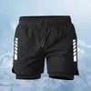 Mens Quick-Dry Board Shorts With Double-Layer Lining Surfing Swimming Running Beach Sports