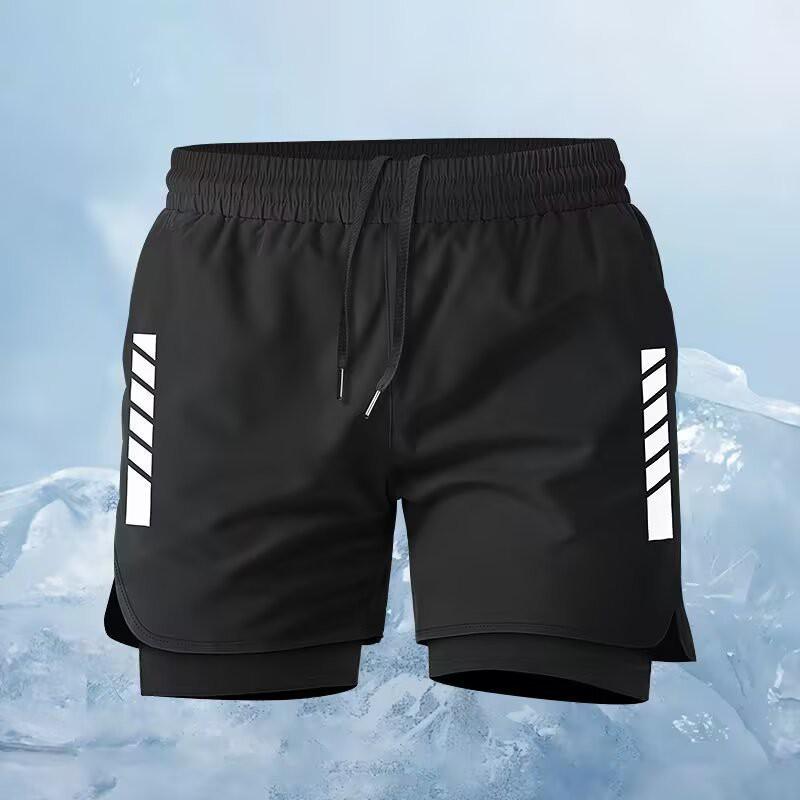 Mens Quick-Dry Board Shorts With Double-Layer Lining Surfing Swimming Running Beach Sports