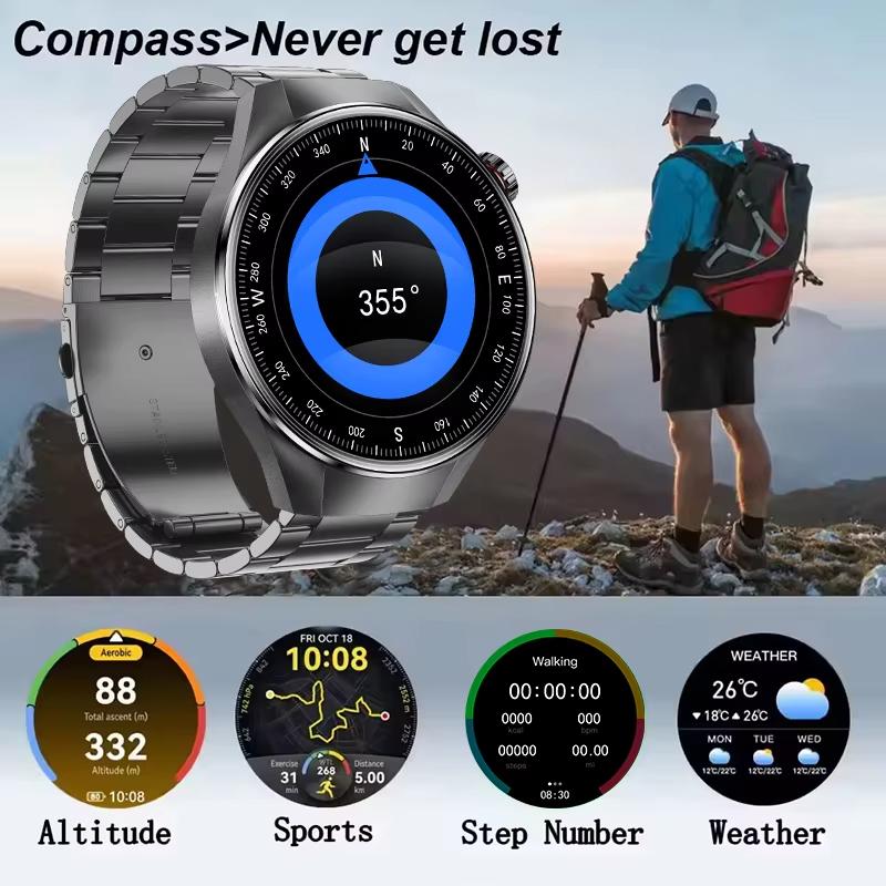 2025 New Watch G5 Plus Sports SmartWatch Men HD AMOLED Screen GPS Track Heart Rate Outdoor Waterproof Bluetooth Call Smartwatchs