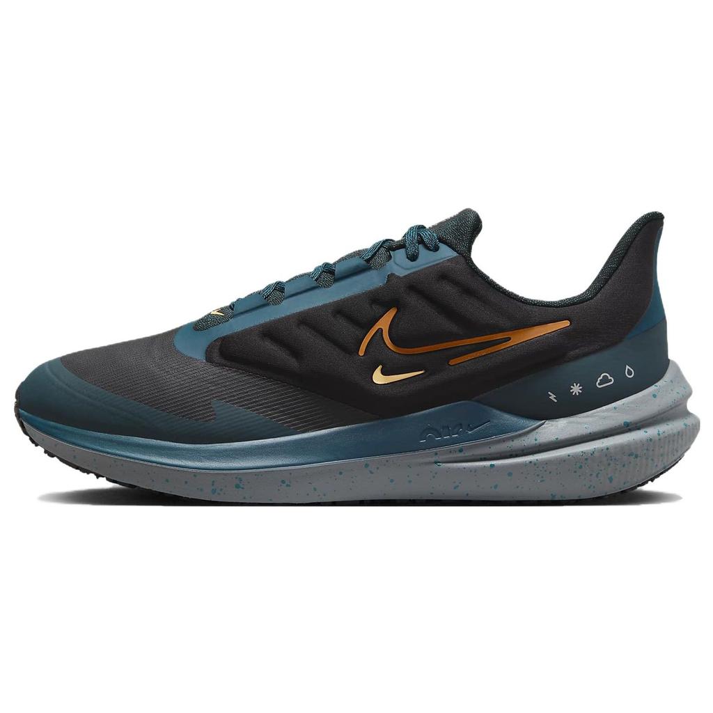 Nike Air Winflo 9 Shield Black Deep Jungle Men Sneakers Geode-Teal Safety-Orange DM1106-002