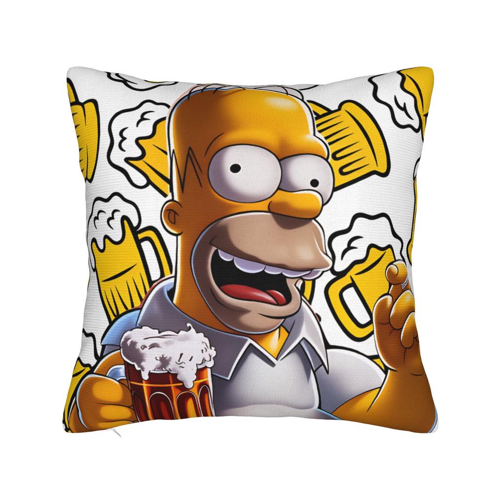 Homer SSimpsons Donut Pattern Pillow Cover Square Cushion Cover Fashion Pillow Case For Living Room Sofa