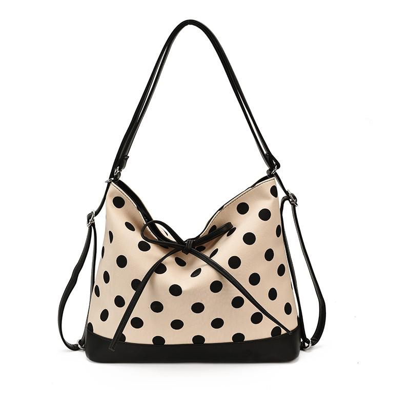 2026 New Style Women's Polka Dot Canvas Tote Bag - High-End Summer Commuting Accessory