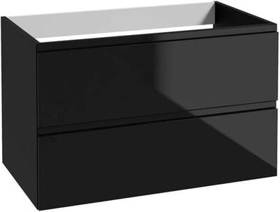 Armário de banheiro preto suspenso na parede 80x50cm sem bancada para uma cuba Modus
