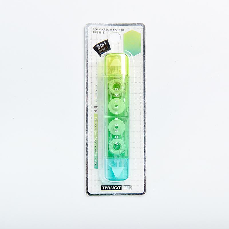 1pcs Gradual Color Correction Tape & Glue Tape Rainbow Design 2 In 1 Dual-side Correcting & Adhesive F7414