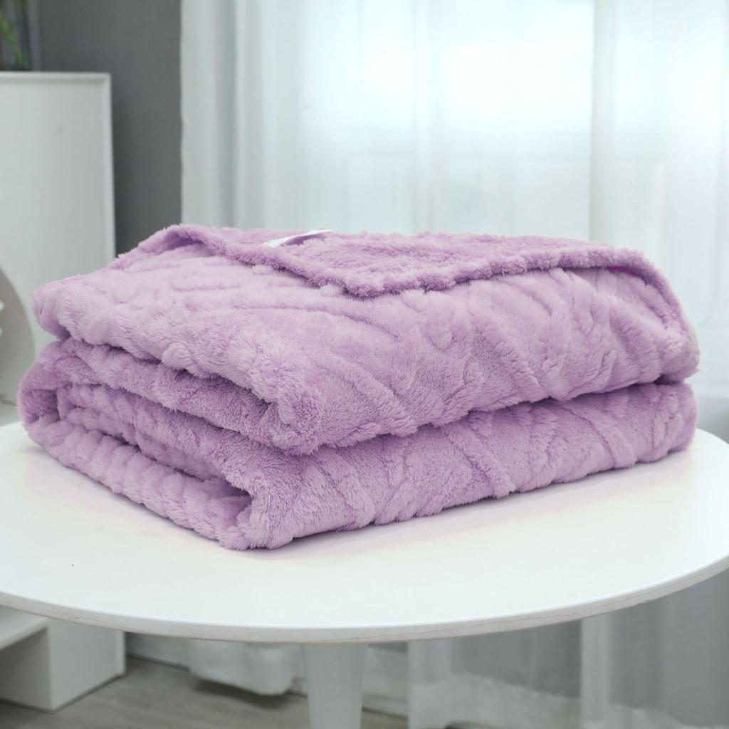 Autumn and Winter New High-gram Single-layer Double-sided Jacquard Tafu Fleece Shu Cotton Fleece Multi-functional Blankets