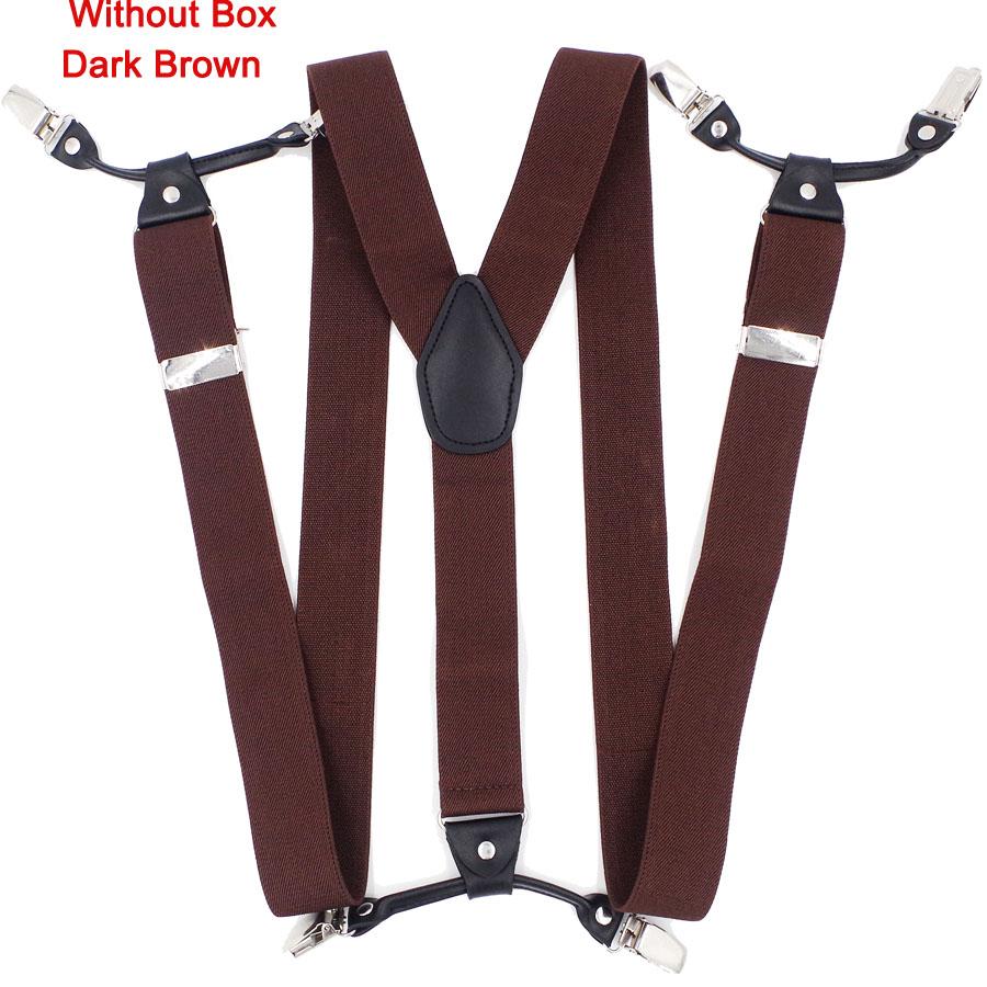 

Adult Suspenders Man s Braces Vintage Casual Suspensorio Tirantes Trousers Strap Father/Husband s Gift 6 Clips 3.5*120cm шоколадний
