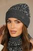Apricot Colored Youth Hat with Turn-Up Collar Graphite Color