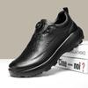 Men's button foam sole leather shoes high-end rotating button Neilio size standard fashion soft sole