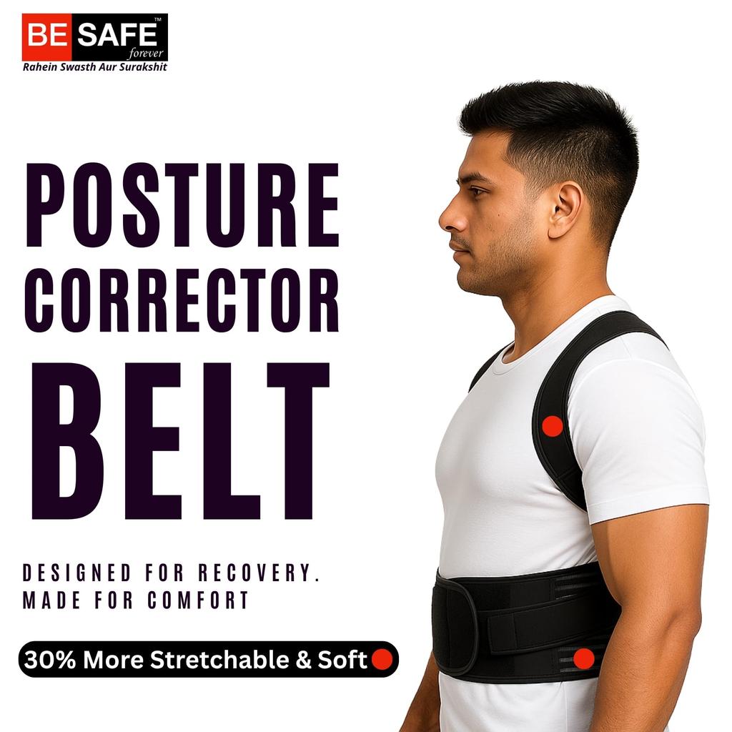 BESAFE Forever Posture Belt for Men and Women | Posture Correction | Back Support Belt | Back Pain Relief | Back Straight & Shoulder, Universal F