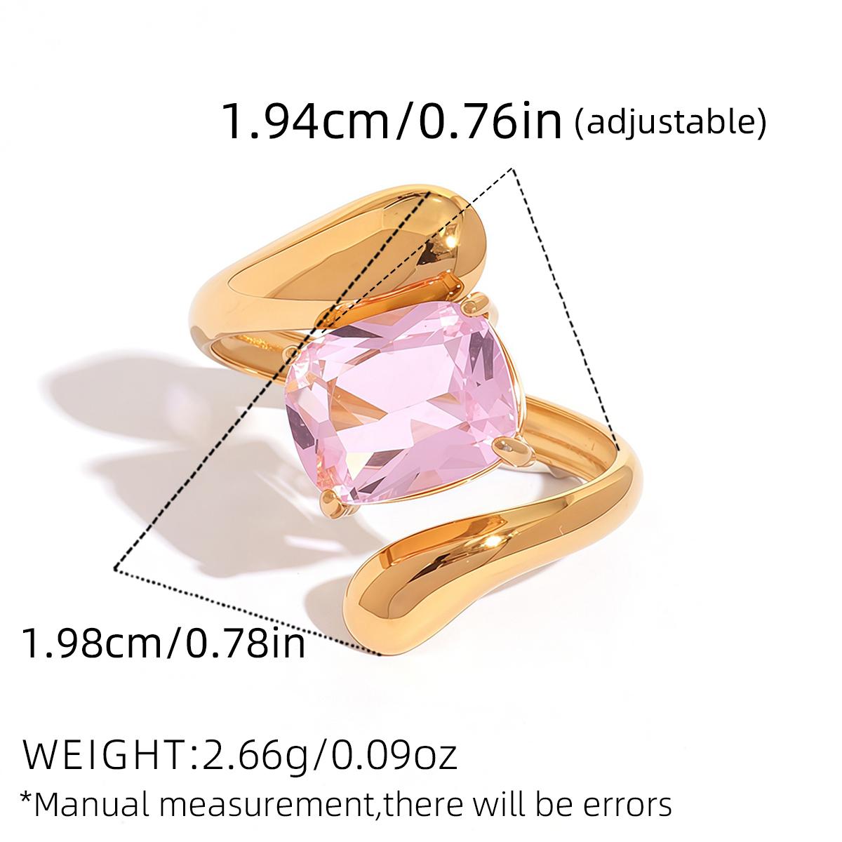 

Unique 316L Stainless Steel Zircon Rings Suitable For Women s Exaggerated Waterproof Zircon 18K Gold Plated Rings Gift For Her resizable