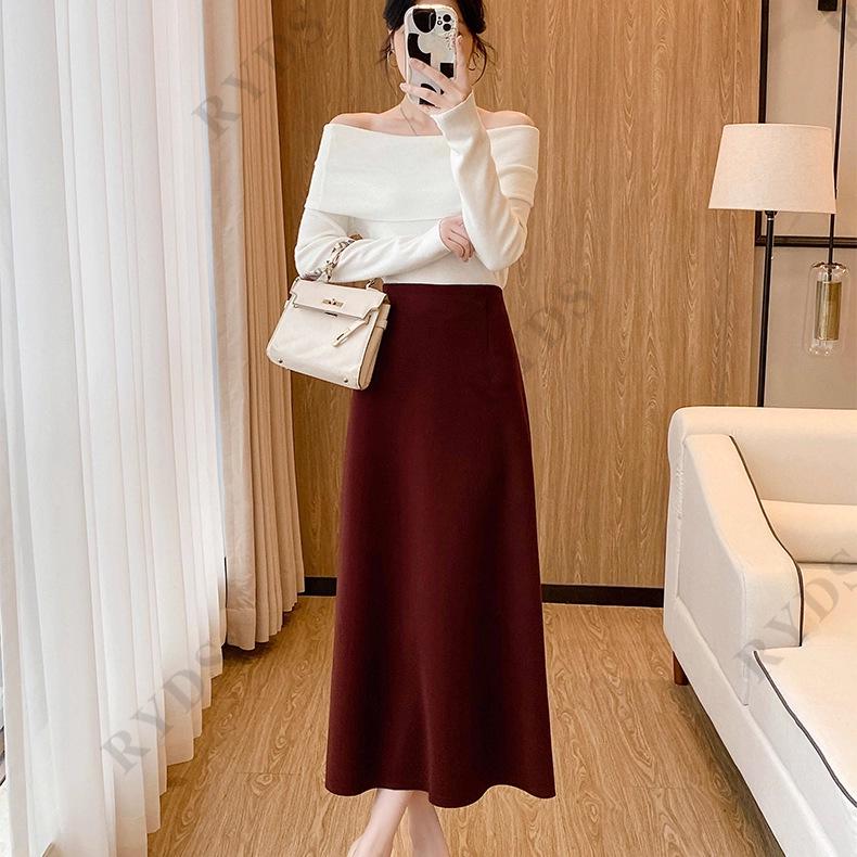 Stylish Women's High-Waisted A-Line Midi Skirt - Minimalist Autumn/Winter 2025 Collection