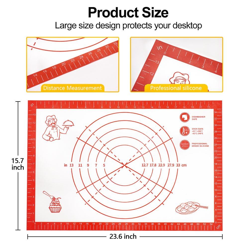 Silicone Baking Mat Rolling Kneading Board Non Stick High Temperature Resistant Pastry Dough Sheet Crust Cookie Bread Easy Clean