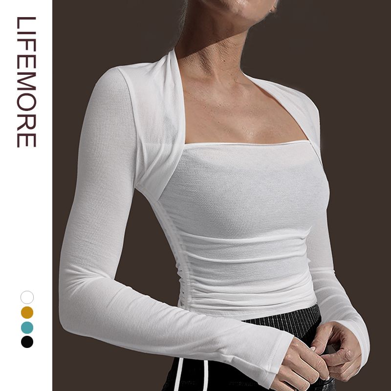 

Supaitao Long Sleeves Yoga Clothing Top Slim Looking Pilates Belly-Covering Drawstring Sports Top Yoga Blouse Female Spring & Fall