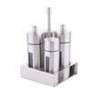 Castor Stainless Steel Salt Pepper Shaker Set Odor-Free Spice With Stand Condiment Box Cooking Seasoning Bottle Kitchen Tools