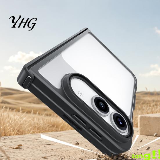 Slim Protective Cover for IPhone 2026 Magnetic Foldable Case iPhoneDuo, Full Hinge Protection, Rotating Durable Hard PC Smartphone Kickstand,