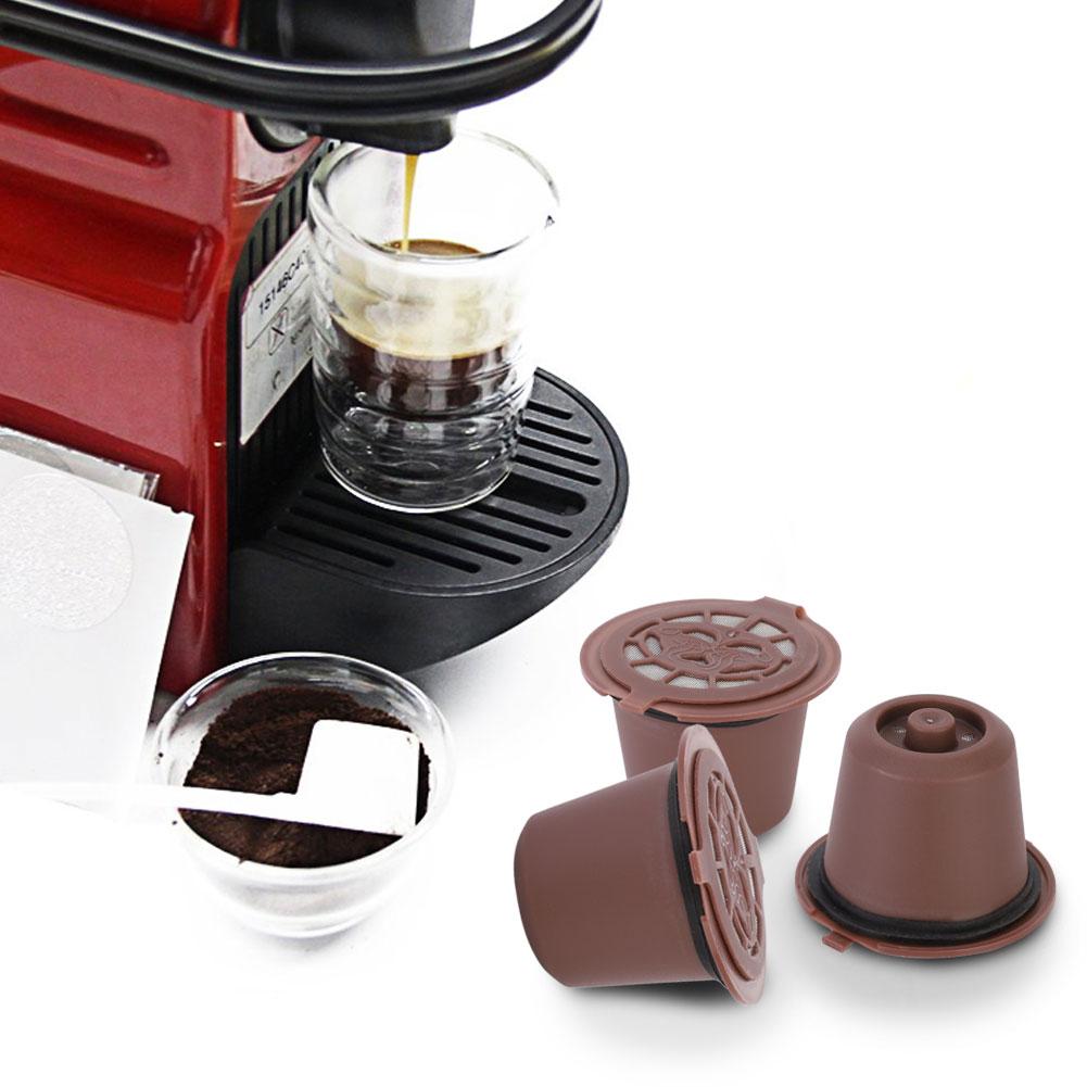 3Pcs Household Reusable Coffee Capsules Filter Refillable Capsules Cup Fit for Nespresso