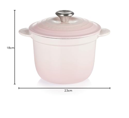 Le Creuset Cocotte Every 18" Cast Iron Enamel Pot, Shell Pink, Gas, Induction, and Oven Compatible [Official Japanese Product]