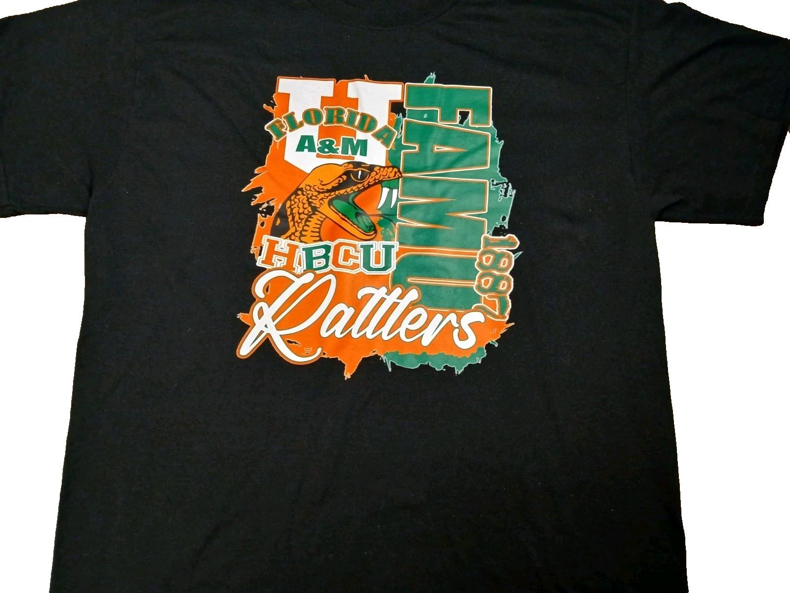 FAMU Florida A&M T-shirt Size Large HBCU Rattlers College Black Shirt Unisex T-Shirt XL