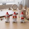 Holiday Snowman Decoration 3Pcs/Set 3D Printed Christmas Figurine, No Hear See Festive Snowmen Decorations Speak Mini Statue, Knitted Hat Table Decor