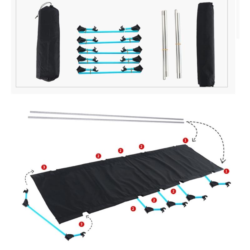Aluminum Alloys Sleep Cot Portable Outdoor Travel Folding Bed Camping Cot for Outdoor Hiking Backpacking Travel