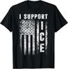 Apoyo a ICE, Oficiales de Inmigración Bandera Americana S-5XL Camiseta Unisex