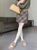 Plus Size Retro Plaid Woolen A-line Skirt for Pear-Shaped Women - Hip-Covering, Slimming Short Skirt for Autumn/Winter