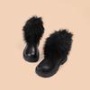 Girls Winter Warm Faux Fur Lined Martin Boots Long Shaft Snow Kids Ages 4-16