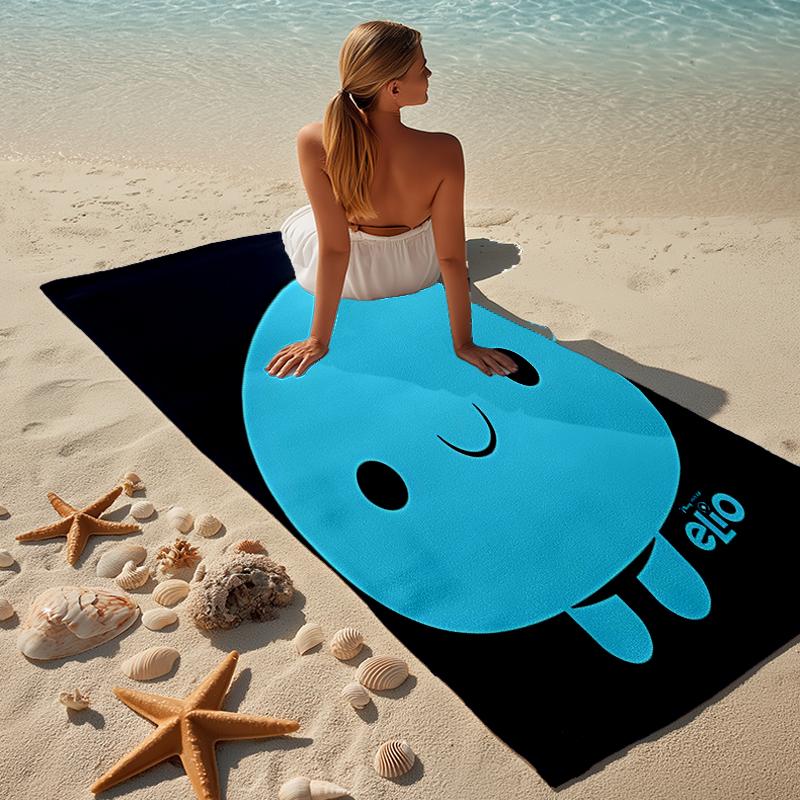 proof beach towel with a Elio Ooooo & Glordon pattern - soft,absorbent,quick-drying,machine washable - perfect for swimming,camping,bathing