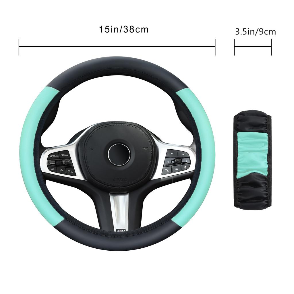 Car Steering Wheel Cover No Inner Ring Anti-Slip PU Leather Steering Wheel Cover - Sport Style Auto Interior Styling Accessory