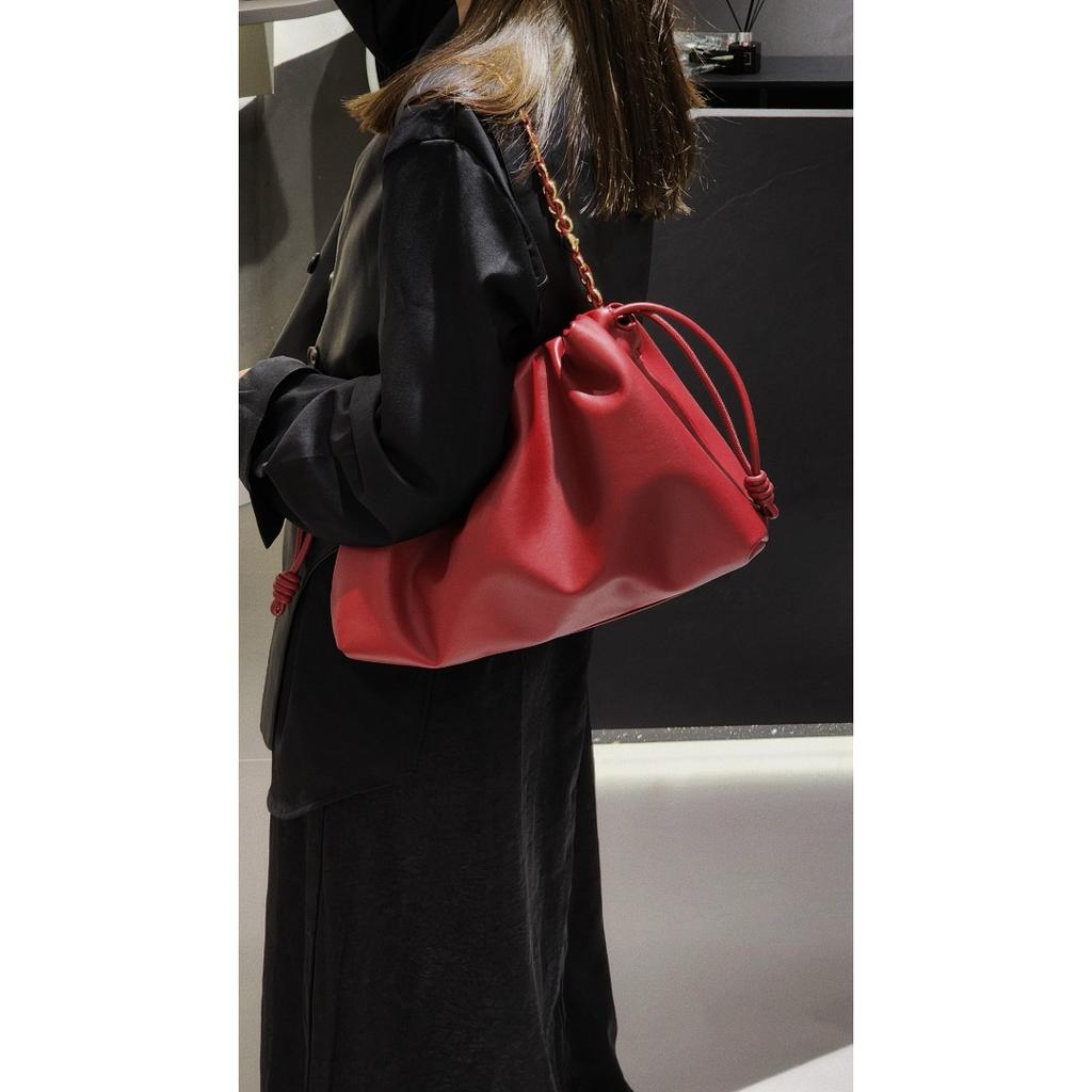 Leather Cloud Bag 2024 New Fashion Shoulder Bag Chain Cowhide Strap Bag Messenger Bag Soft Leather Clutch Bag