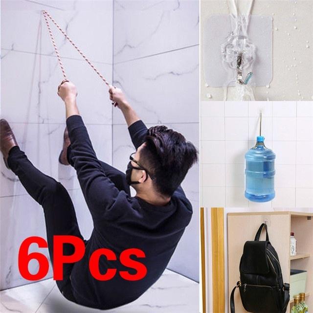 

6Pcs Strong Transparent Suction Cup Sucker Rustproof Towel Hooks Wall Hooks Hanger For Kitchen Bathr