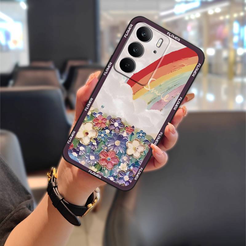 

Чехол для мобильного телефона OPPO Realme C75/C75X Цифровой тренд Отвод тепла Забавный Силиконовый Анимация Однотонный OPPO Realme C75/C75X