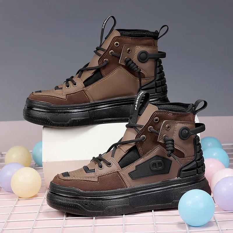 

Новые мужские туфли для скейтбординга INS High Street, кожаные модные высокие кроссовки, мужские модные ботинки на платформе оригинального дизайна, мужские 41