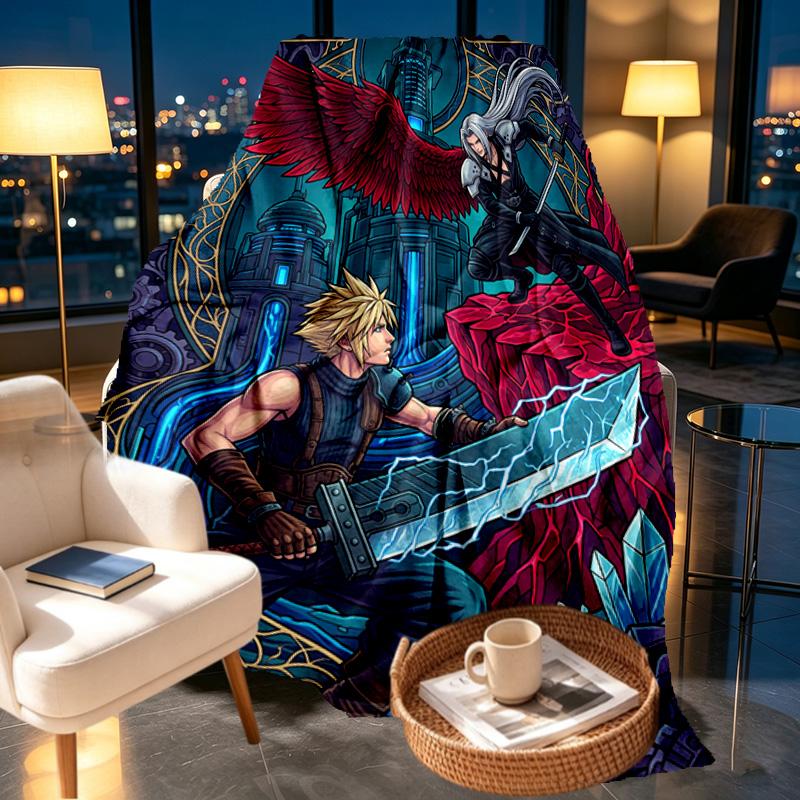 Final Fantasy Print Blanket - Soft & Comfortable, for Bedroom, Travel, Sofa, Home Decoration - Birthday Christmas Gift for Friend