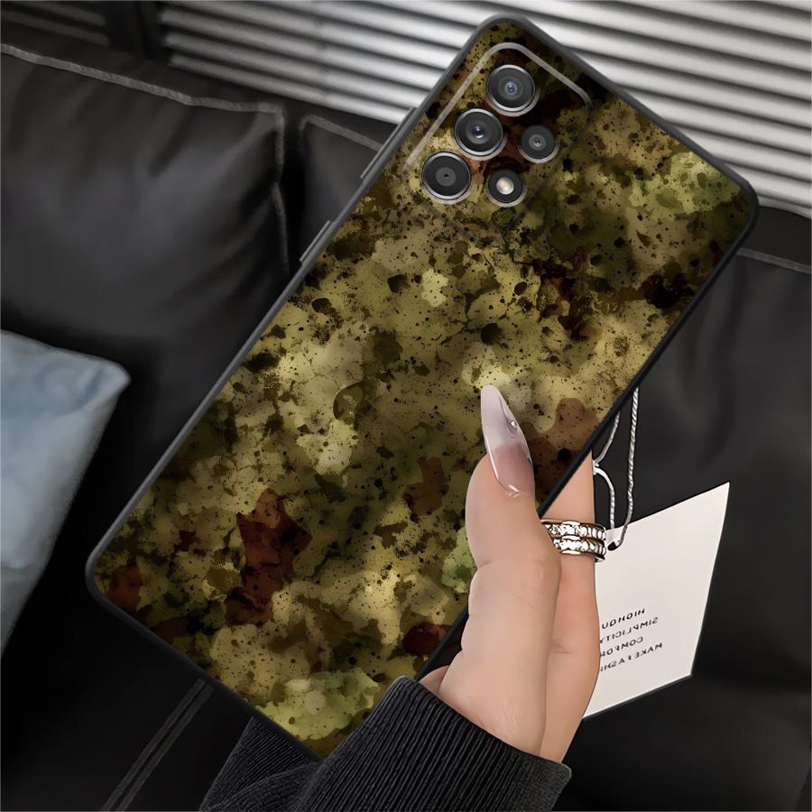 Case for Samsung Galaxy A03 A01 A02 A10 A20 A50 A70 A04 A05 A30 A40 A06 Note 20 Ultra 9 10 Soft Back Phone Cover Camouflage